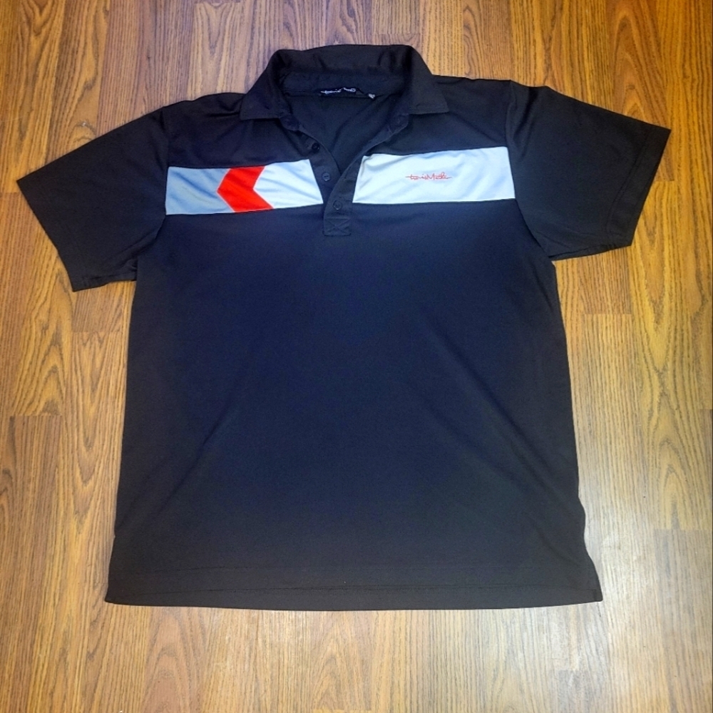 Travis Mathew Black Golf Polo Shirt Men's Size Large Casual Athletic Tee A98